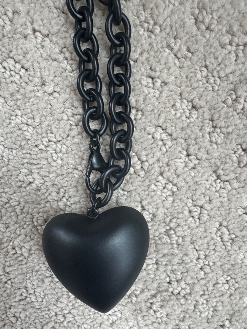 Roxanne Assoulin Puffy Heart Necklace Matte Black - Picture 5 of 10